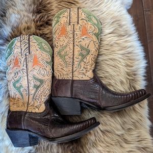 Frye Lily Lizard cowboy boots.